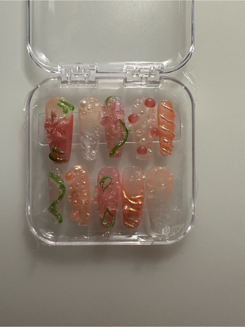 HANDMADE winx flora inspired gel press on nails
